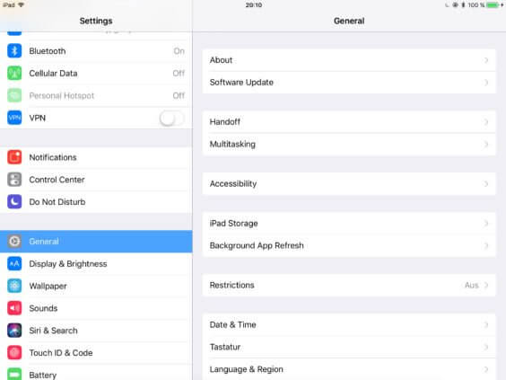 iOS 11 Beta 3 Einstellungen Bug