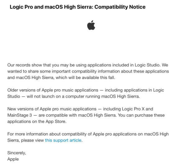 Logic Pro High Sierra SC