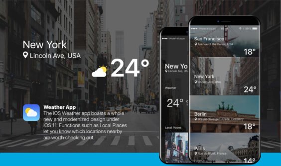 iPhone 8 Konzept der Wetter-App / iPhone-Tricks