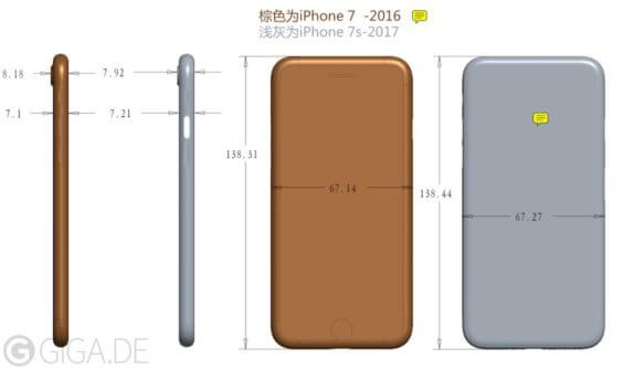 iPhone 7s mögliche Maße | GIGA