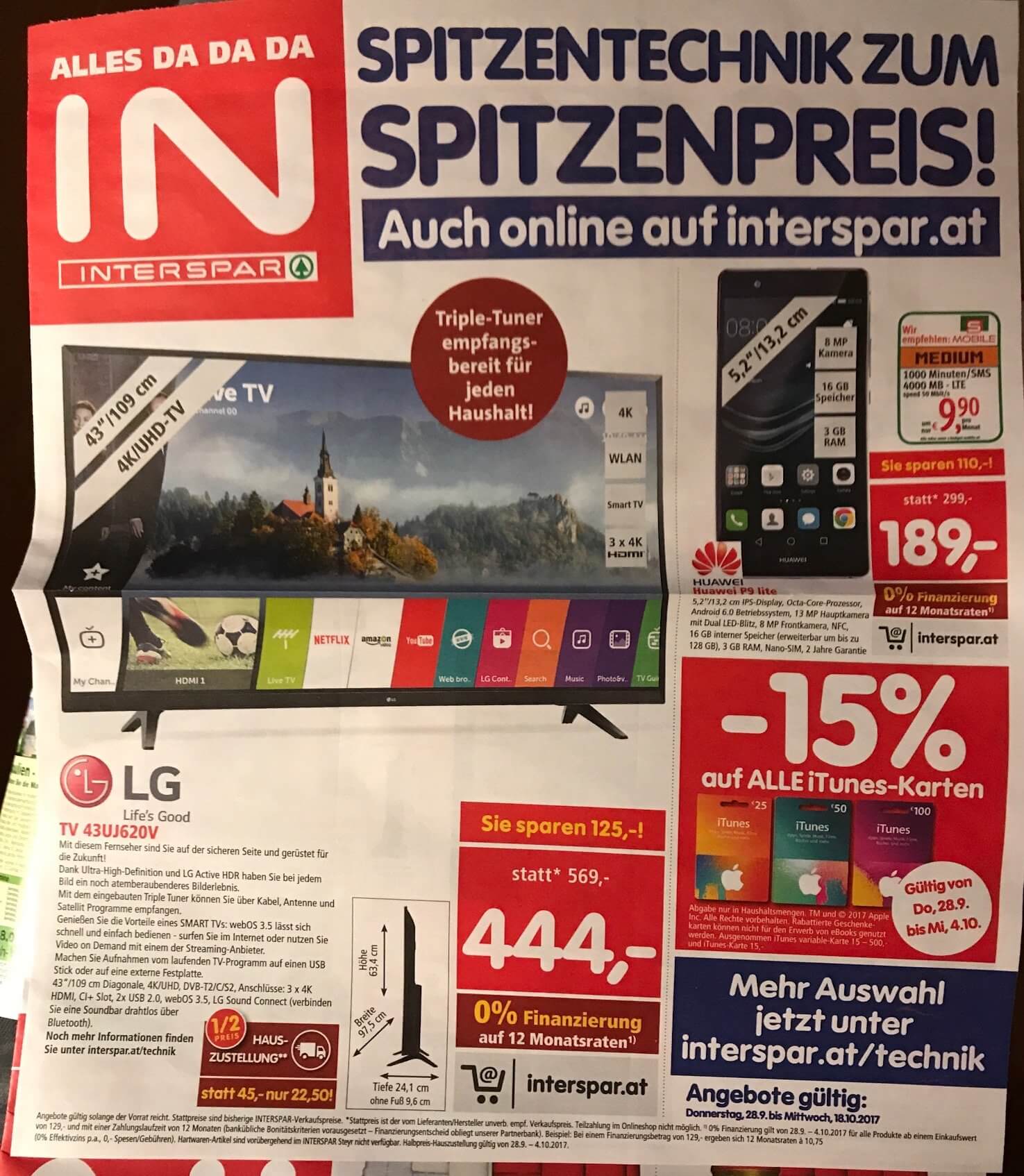 iTunes Karten Aktion bei Interspar