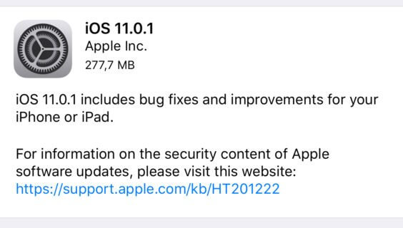 iOS 11.0.1