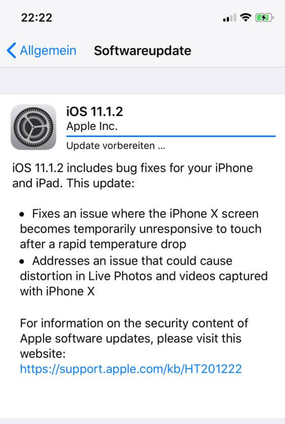 iOS 11.1.2 Update