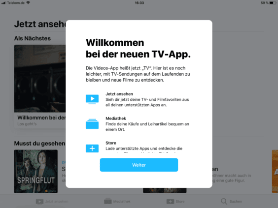 TV App Welcome-Screen