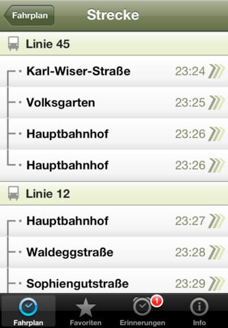 Fahrplanauskunft mit Öffi