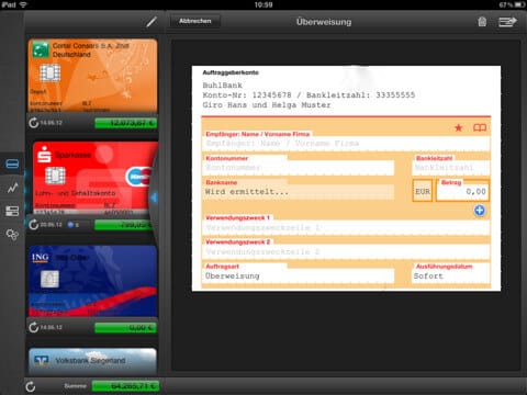 Mobile Banking vom iPad