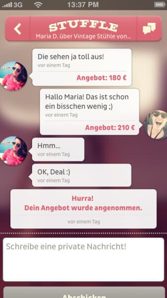 Schnelle Kontaktaufnahme mit dem Verkäufer