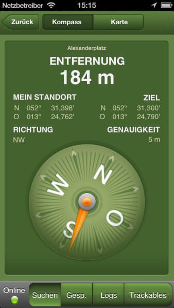 Finde den nächsten Geocache