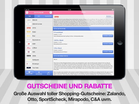 Gutscheinmagazin.de - Gutscheine und Rabatte auf deinem iPad