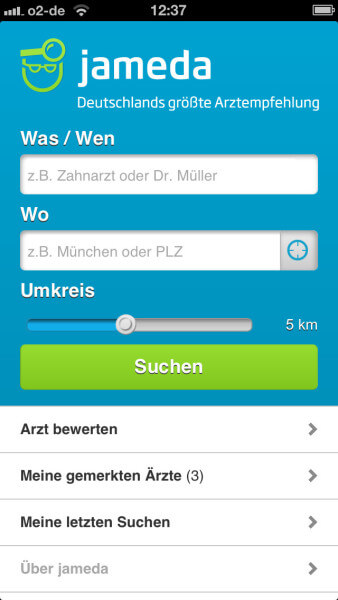 jameda Umkreissuche für Ärzte