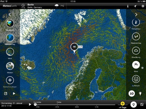 Meteoearth - Wetterströme in Echtzeit