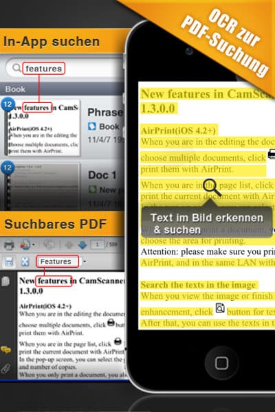 OCR Erkennung in der App