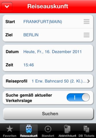 Reiseauskunft per App