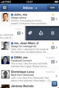 Sparrow - Shortcuts zum Archivieren, Antworten oder Löschen, durch wischen von links nach rechts