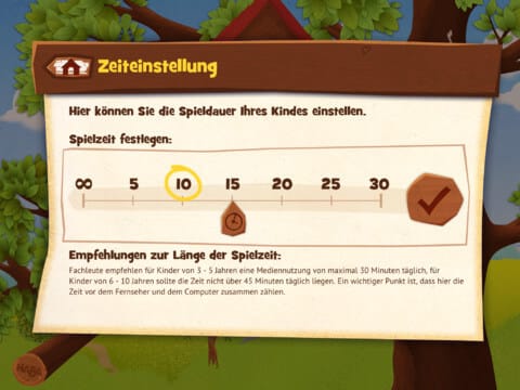 Eltern können die Spielzeit für die Kinder festlegen