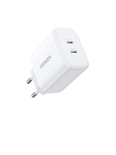 UGREEN 40W USB C Ladegerät 2-Port USB-C Netzteil PD 3.0 Charger doppelt 20W Schnellladegerät kompatibel mit iPhone 15 Pro Max, 14, 13, 12, HomePod Mini, iPad Pro, Watch 8, Galaxy S24, S23, Pixel