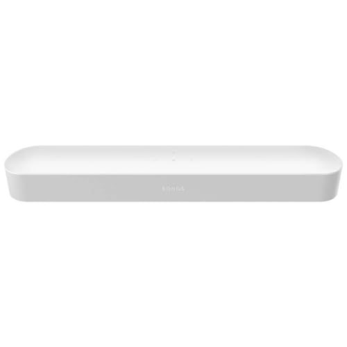 Sonos Beam Smart Soundbar, weiß – Kompakte TV Soundbar für Fernsehen & Musikstreaming mit WLAN, Alexa Sprachsteuerung, Google Assistant & HDMI ARC - AirPlay kompatibler Musik- & TV Lautsprecher