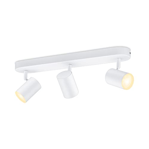 WiZ Tunable White Imageo 3er LED Spots, Deckenlampe mit warm- bis kaltweißem dimmbarem Licht, smarte Lichtsteuerung über WLAN per Stimme/App, weiß