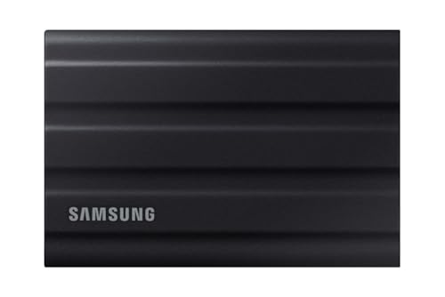 Samsung Portable SSD T7 Shield, 1 TB, USB 3.2 Gen.2, 1.050 MB/s Lesen, 1.000 MB/s Schreiben, Robuste externe Festplatte Outdoor für Mac, PC und Smartphone, Schwarz, MU-PE1T0S/EU