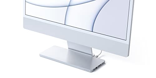 SATECHI USB-C Slim Dock für 24-Zoll iMac mit werkzeugfreiem Gehäuse für M.2 PCIe NVMe und SATA SSDs – USB-C Datenport, USB-A, 2 USB 2.0, Micro/SD-Kartenleser (Silber)