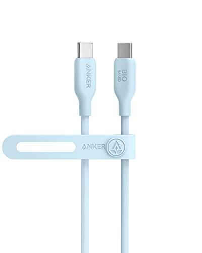 ANKER 543 USB C auf USB C Kabel (240W, 90cm), USB 2.0 Bio-Kabel, Kompatibel mit iPhone 15/15Pro/15Plus/15ProMax, MacBook Pro 2020, iPad Pro 2020, iPad Air 4, Samsung Galaxy S23, und mehr (Wolkengrau)