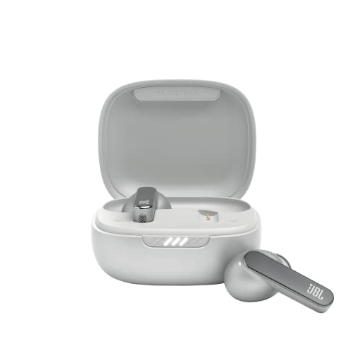 JBL Live Pro 2 TWS – Wasserdichte, True-Wireless In-Ear-Kopfhörer mit Noise-Cancelling in Silber – Mit bis zu 40 h Musikwiedergabe