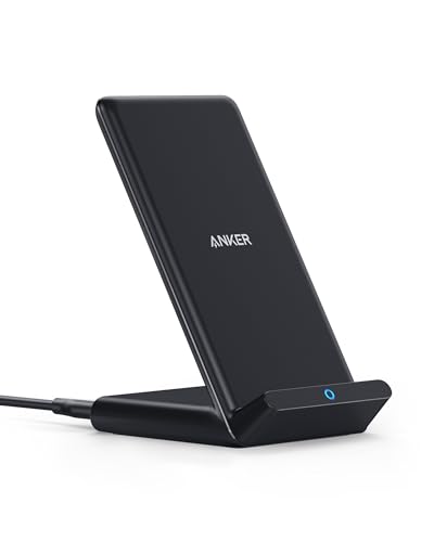 Anker 313 Induktive Ladestation, Qi-zertifiziert, Geeignet für iPhone 15 / 15 Pro / 15 Pro Max, SE (2020), 13 / 13 Pro / 13 Pro Max, XR,10W Schnellladefunktion für Galaxy S22 (Ohne Netzteil)