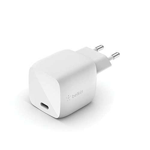 Belkin BoostCharge USB-PD-GaN-Ladegerät, 30 W (USB-C-Schnellladegerät für iPhone 13, 13 Pro, 13 Pro Max, 13 mini und ältere Modelle, MacBook Air, iPad Pro, Pixel, Galaxy etc.)