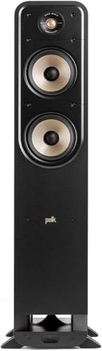 Polk Audio Signature Elite ES55 hochauflösender HiFi Standlautsprecher fürs Heimkino, Hi-Res Zertifiziert, kompatibel mit Dolby Atmos und DTS:X (1 Stück), Schwarz, SIGS55ELBK