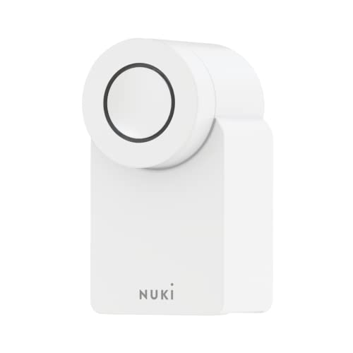 Nuki Smart Lock 3.0, smartes Türschloss für schlüssellosen Zutritt ohne Umbau, nachrüstbares elektronisches Türschloss, AV-TEST-zertifiziert, weiß