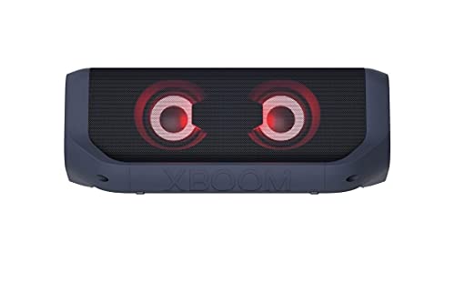 LG XBOOM Go PN7, tragbarer Bluetooth-Lautsprecher mit MERIDIAN Technologie (IPX5-Spritzwasserschutz, 24 Std. Akkulaufzeit, Beleuchtung), schwarz [Modelljahr 2021]
