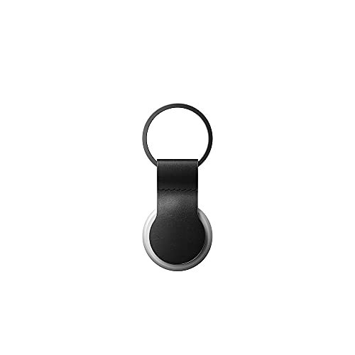 NOMAD Leather Loop Black | schwarzer Schlüsselring mit Schlaufe aus Leder für Apple AirTags in schwarz | Echtleder