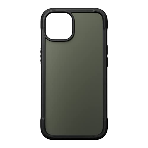 NOMAD Rugged Case für iPhone | Robuste Schutzhülle mit Rahmen aus Polycarbonat | Matte TPE-Rückseite | MagSafe-kompatibel | iPhone 14 | Ash Green