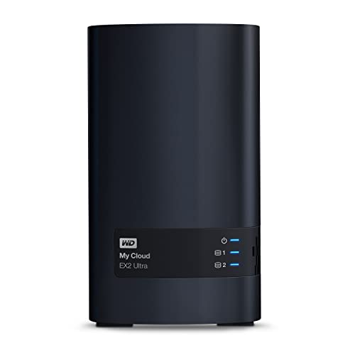 WD 4TB My Cloud EX2 Ultra 2-bay NAS - Network Attached Storage RAID, file sync, streaming, media server, with WD Red drives, HDD
