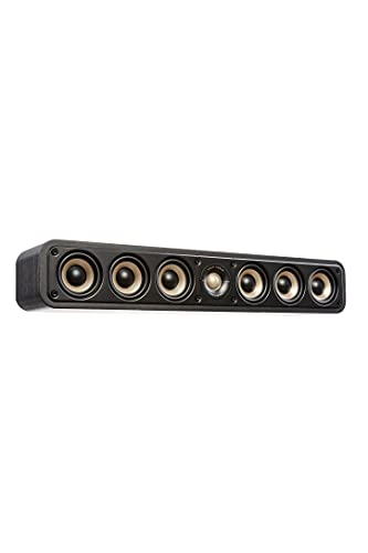 Polk Audio Signature Elite ES35 Centerlautsprecher, schlanker, hochauflösender Center Lautsprecher, Hi-Res zertifiziert, Dolby Atmos und DTS:X kompatibel, Schwarz, 62,0 x 10,4 x 15,5 cm