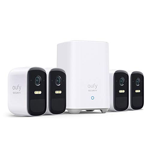 eufy security eufyCam 2C Pro, Überwachungskamera aussen, 2K Auflösung, 180 Tage Akku, Kompatibel mit HomeKit und Solar Panel, IP67, überwachungskamera aussen Set 4+1, Lokale Speicherung