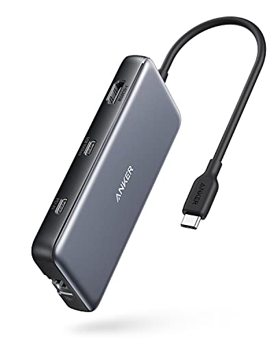 Anker 8-in-1 USB-C Hub, PowerExpand USB-C Adapter, 100W Power Delivery, 4K 60Hz HDMI, 10Gbps USB-C & 2 USB-A Datenports, Ethernet-Port, microSD & SD Speicherkartenleser, für MacBook Pro und mehr