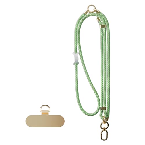 pitaka 3-in-1 Schlüsselband Handykette Verstellbarer Robust Handy Lanyard mit PU Schlaufe 3 Tragestile für Handyhüllen Wald Grün