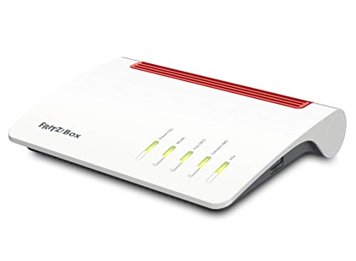 FRITZ!Box 7590 WLAN AC+N Router (DSL/VDSL,1.733 MBit/s (5GHz) & 800 MBit/s (2,4 GHz), bis zu 300 MBit/s mit VDSL-Supervectoring 35b, WLAN Mesh, DECT-Basis, Media Server, geeignet für Deutschland)
