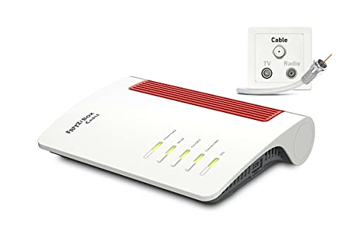 FRITZ!Box 6660 Cable (DOCSIS-3.1-Kabelmodem, 2x2 WLAN AX (Wi-Fi 6) mit 2.400 MBit/s (5 GHz) und 600 MBit/s (2,4 GHz), 1x 2,5 Gigabit-LAN-Port)