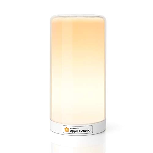 meross WLAN LED Nachttischlampe Funktioniert mit Apple HomeKit, Dimmbar RGBCW Atmosphäre Touch Nachtlampe für Schlafzimmer Wohnzimmer, Smart Nachtlicht Funktioniert mit Alexa, Google Home