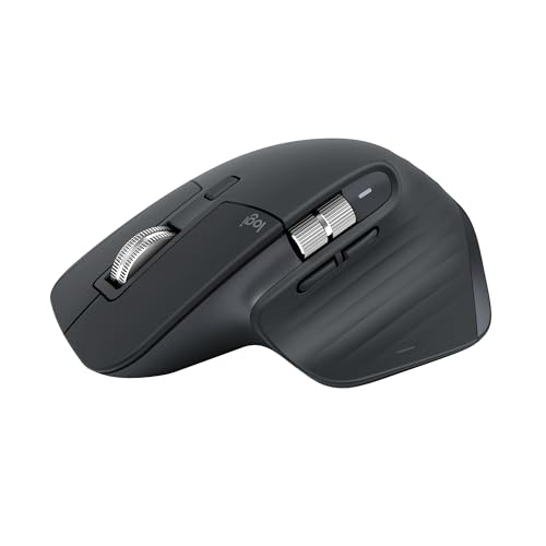 Logitech MX Master 3S – kabellose Performance-Maus mit ultraschnellem Scrollen, ergonomisch, 8K DPI, Glass Tracking, leises Klicken, USB-C, Bluetooth, Windows, Linux, Chrome – Dunkelgrau, 1er Pack