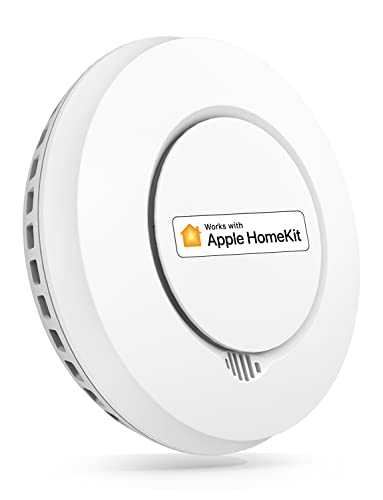 Smart Rauchmelder Vernetzt Feuermelder Meross funktioniert mit Apple HomeKit Schlafzimmertauglich Brandmelder mit Stummschaltung und Selbsttest Funktion Geprüft nach DIN EN 14604（Hub benötig）
