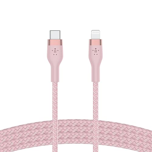 Belkin BoostCharge Flex Silikon USB Typ C auf C Kabel (1 m), USB-IF zertifiziert, Power Delivery PD Schnellladekabel für MacBook Pro, iPad Pro, Galaxy S21, Ultra, Plus und mehr, Pink