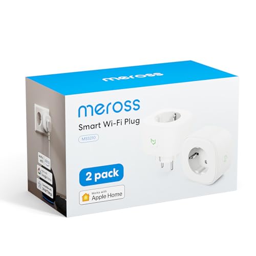 Smart Steckdose funktioniert mit Apple HomeKit, meross WLAN Steckdose, Intelligent Stecker, kompatibel mit Siri, Alexa, Google Assistant und SmartThings, kein Hub erforderlich, 16 A, 2,4 GHz, 2pcs