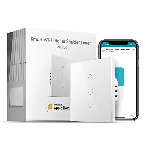 meross WLAN Rolladenschalter funktioniert mit Homekit, Alexa Rollladen, Smart Jalousien Schalter benötigt Nullleiter, Zeitschaltuhr und Sprachsteuerung, kompatibel mit Siri, Alexa, Google Home, 1pc