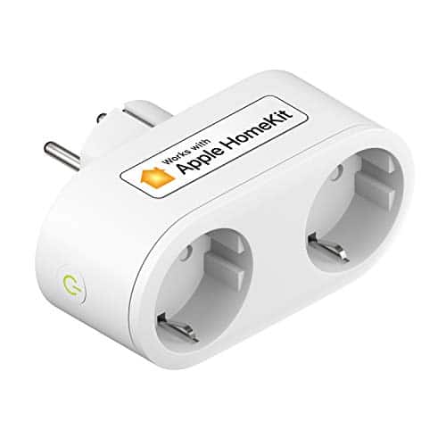 Smart Doppelstecker kompatibel mit Apple HomeKit, meross WLAN Steckdose Intelligent WiFi Plug, Doppelsteckdose funktioniert mit Siri, Alexa, Google Assistant, 2,4 GHz