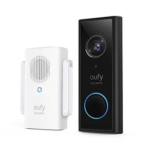 eufy Security Video Doorbell 2K HD Kabellose Sicherheitskamera mit Türklingel & Türglocke, Akkubetrieben, K.I. Personenerkennung mit AI, Beidseitige Audiofunktion, Mühelose Installation