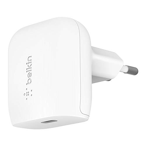 Belkin USB-C-Ladegerät, 20W (Schnellladegerät für iPhone 14/14 Plus, 14 Pro, 14 Pro Max, 13, 13 Pro/Pro Max, 12, 11 XS, Max, XR, X, SE, 8, Plus, iPad Air 2020, iPad der 8. Gen)