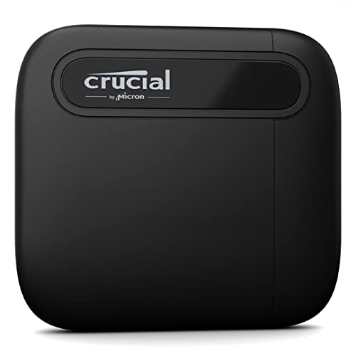 Crucial X6 1TB Tragbare SSD - Bis zu 800MB/s - PC und Mac - USB 3.2 USB-C Externes Solid-State-Laufwerk - CT1000X6SSD9